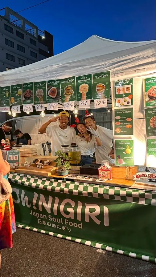 Oh!NIGIRI counter open during an evening market