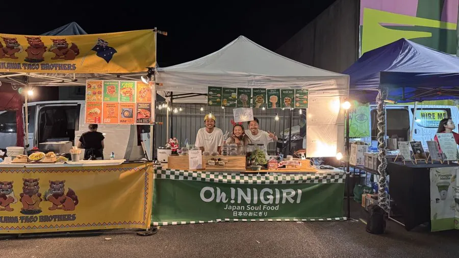 Oh!NIGIRI stall among vendors at a night market