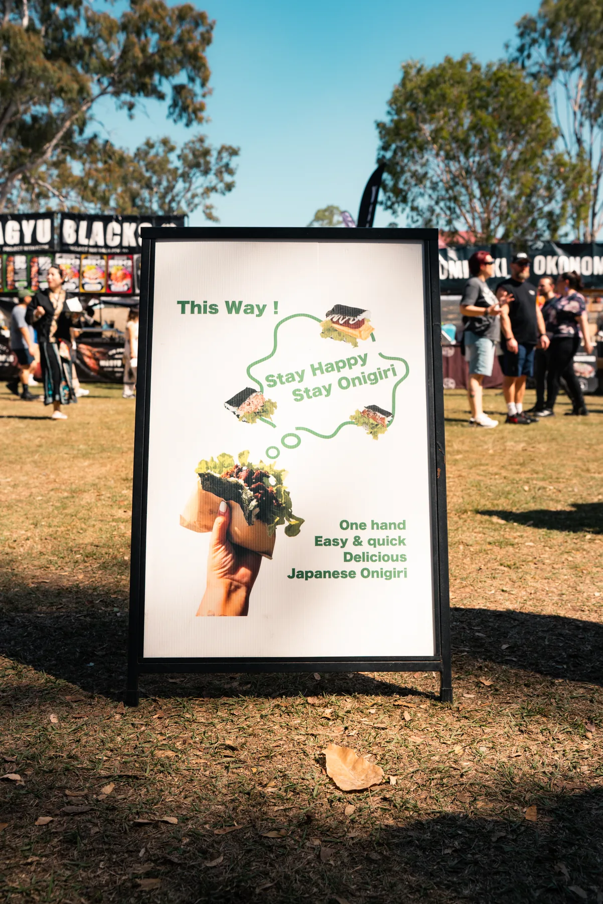 Oh!NIGIRI market sign directing visitors to the stall