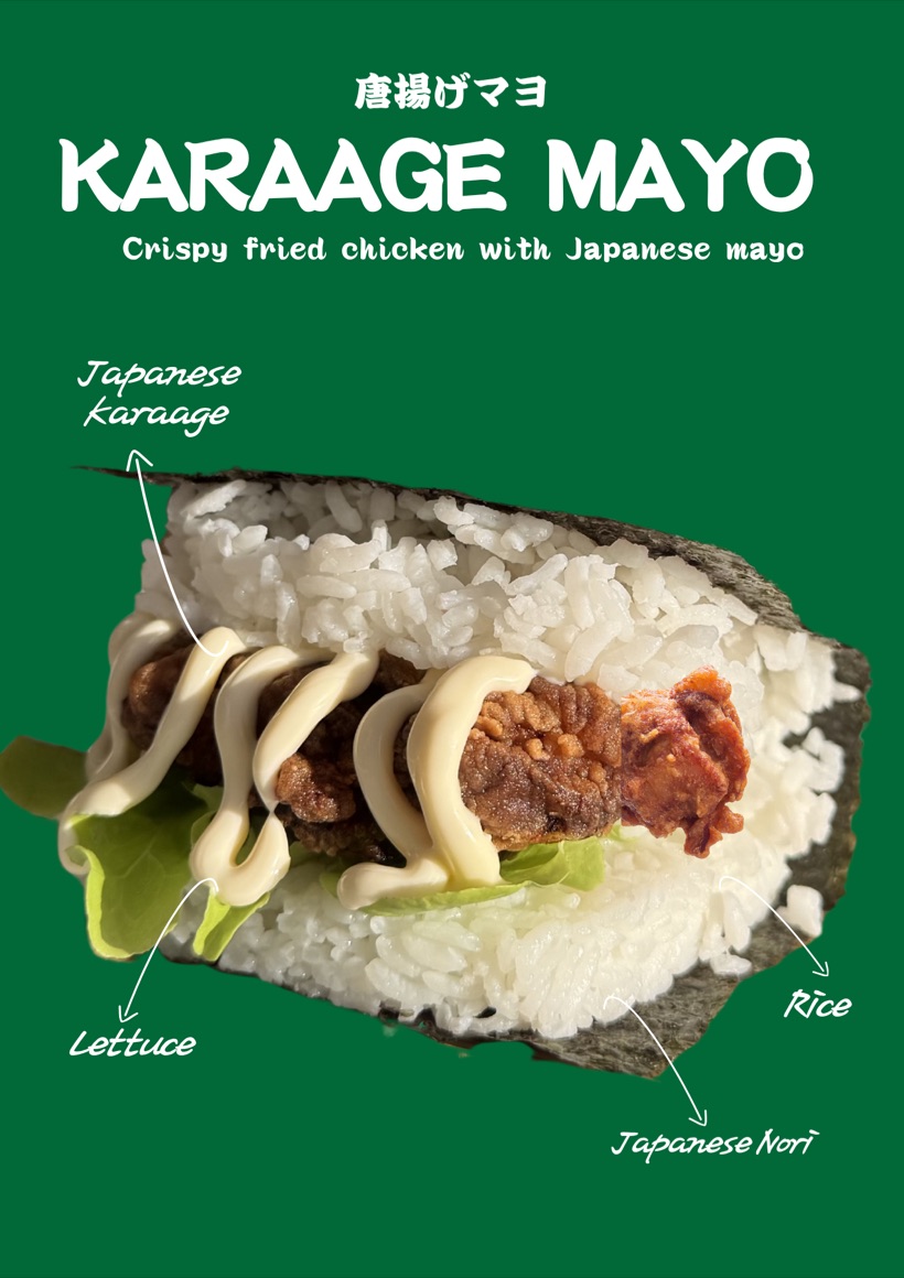 Karaage Mayo onigiri ingredients