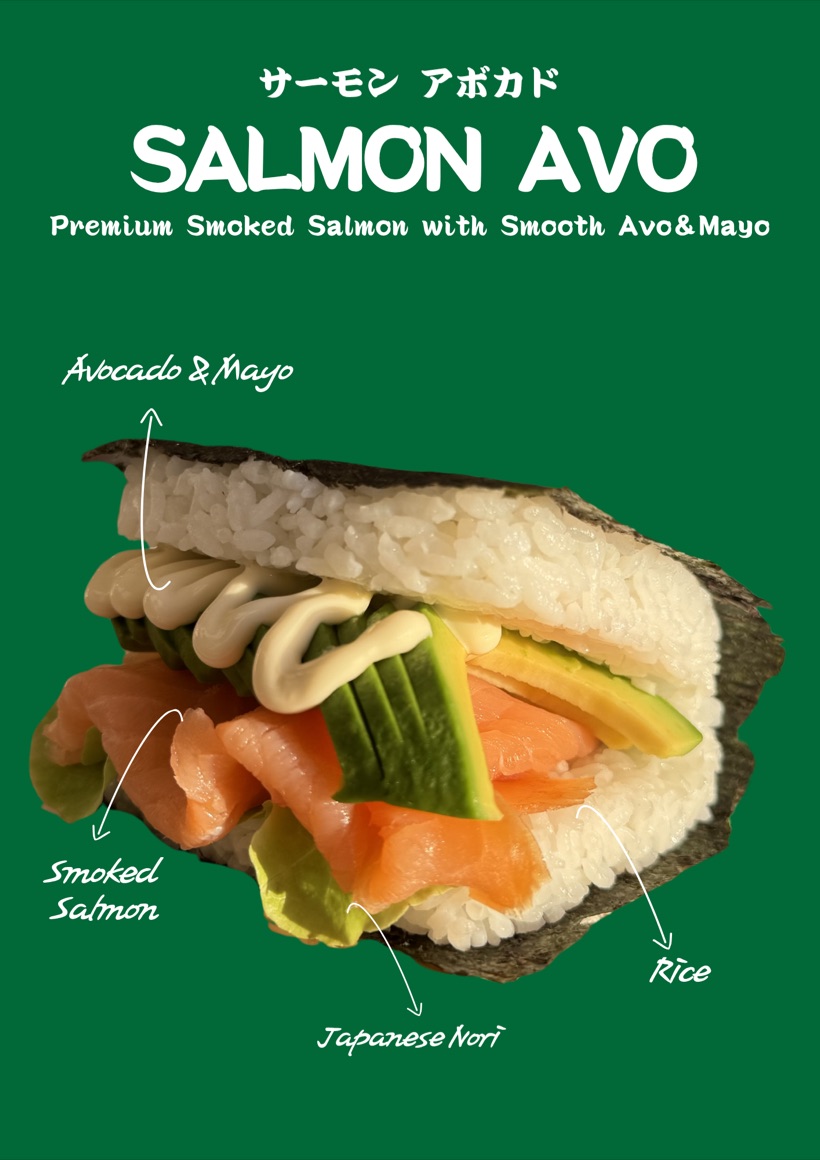 Salmon Avo onigiri ingredients
